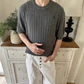 Soft Classic Men's Knit Short-Sleeve Top - Pullover, 100% Polyester, Casual Wear