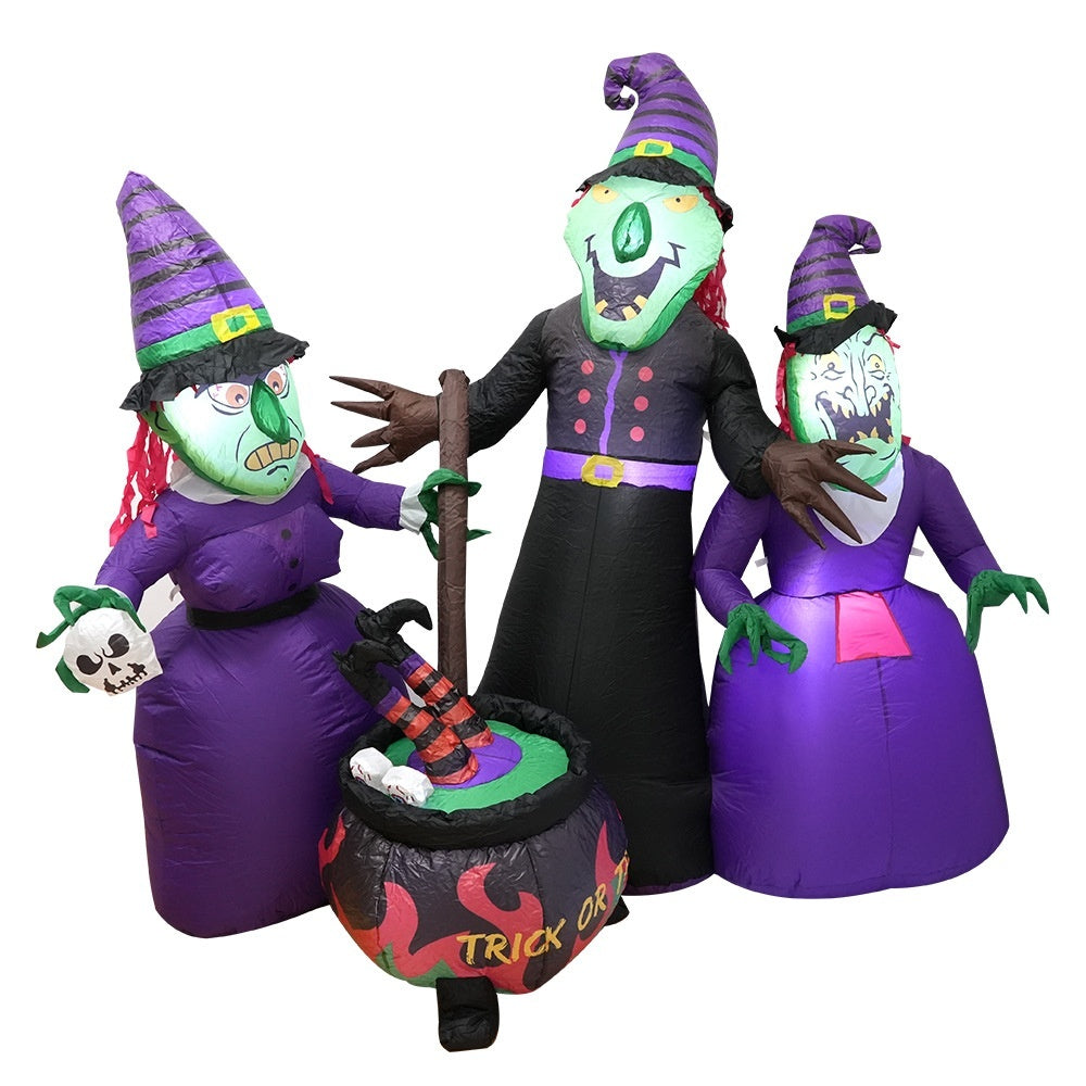 Witch Inflatable Luminous Halloween Yard Decor Outdoor