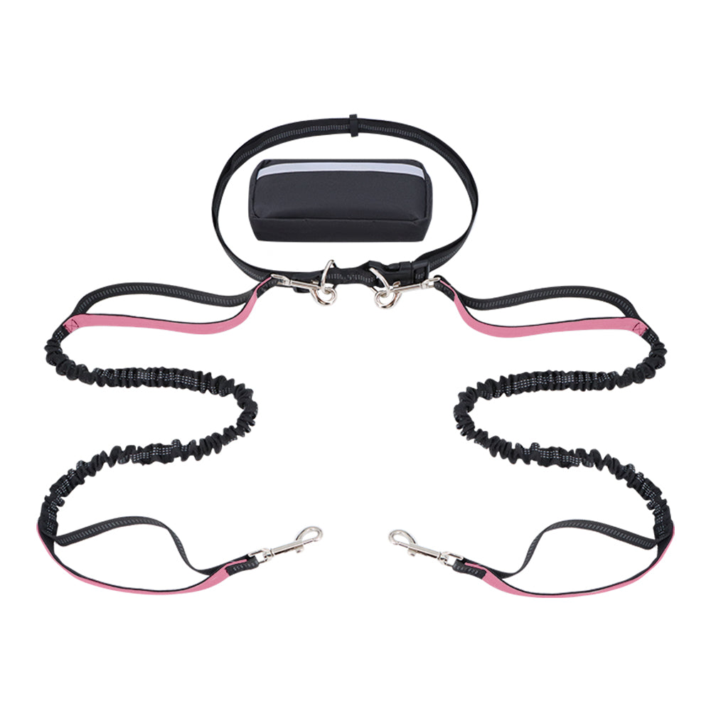Dog Leash Double-Handle Hands-Free Bungee Reflective Walking Leash Fall 2025 Safe Control