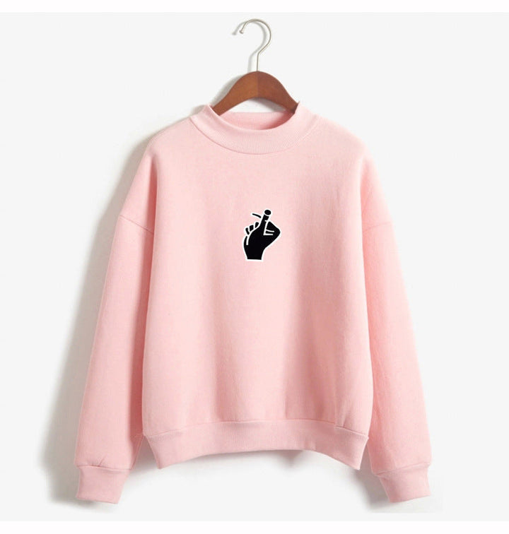 Oversized Cozy Women’s Sweatshirt - Mock Neck, Fleece