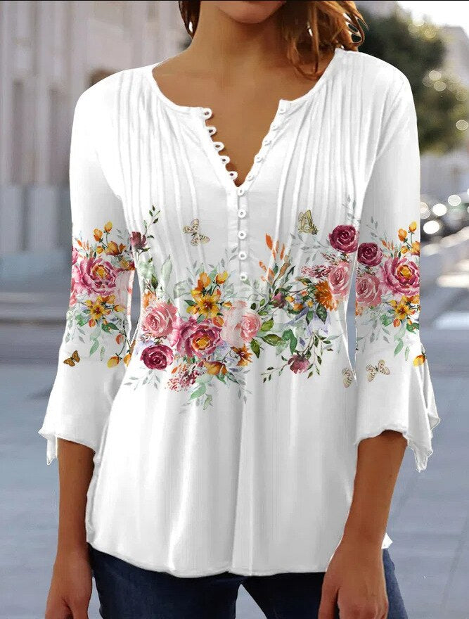 Elegant Women's Top in Breathable Cotton Blend, Flattering Fit Blouse for Work and Leisure