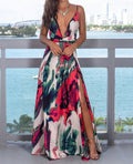 Elegant Floral Print Women's Dress - Versatile Long Formal and Casual Wedding Guest Dress for Summer Occasions