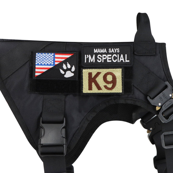 Tactical Dog Harness No-Pull With Front And Back D-Rings Quick-Release Buckles Top Handle Heavy-Duty Training