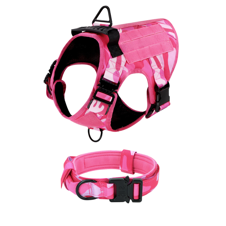Tactical Dog Harness No-Pull With Front And Back D-Rings Quick-Release Buckles Top Handle Heavy-Duty Training