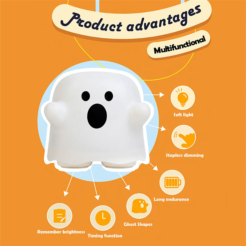Silicone Night Light Touch Lamp Bedside Cute Halloween