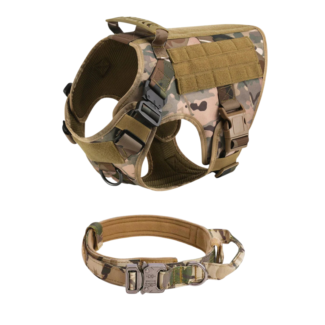 Tactical Dog Harness No-Pull With Front And Back D-Rings Quick-Release Buckles Top Handle Heavy-Duty Training