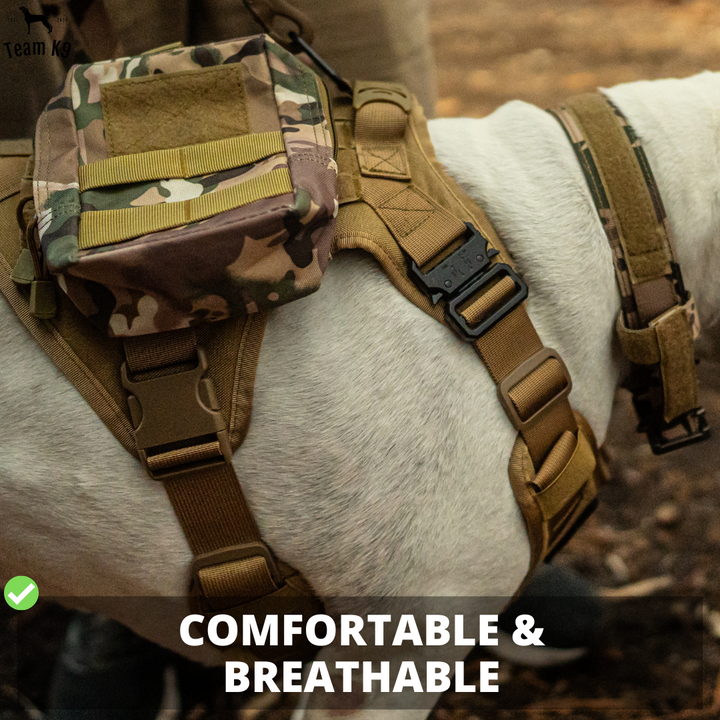 Tactical Dog Harness No-Pull With Front And Back D-Rings Quick-Release Buckles Top Handle Heavy-Duty Training