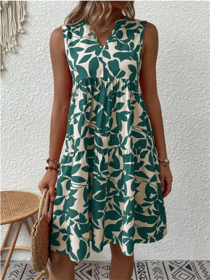 Women's A-Line Floral Maxi Dress, Breathable Cotton Summer Dress for Beach and Garden Parties, Plus Size Available