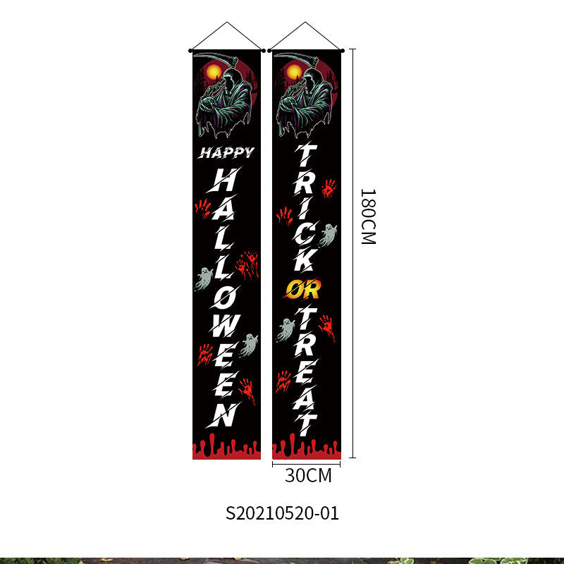 Halloween Doorway Banners Pair Oxford Cloth 180x30cm