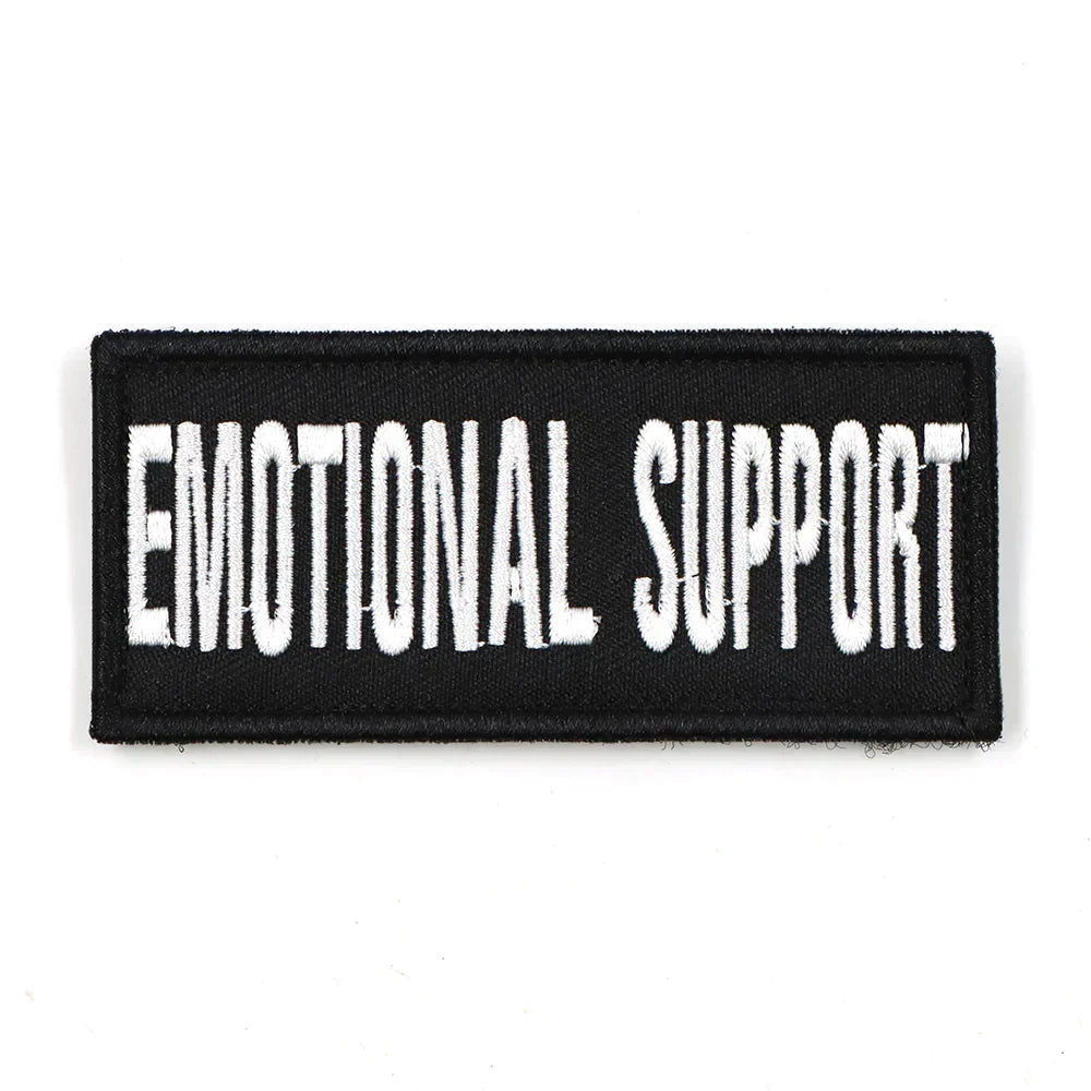 Emotional Support Patch For Harness Black Hook And Loop Back Quick Attach Dog Accessory Fall 2025 Gift