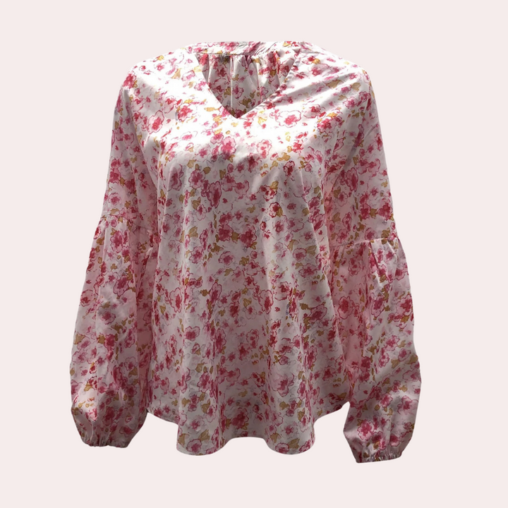 Floral Print Blouse for Women, Lightweight Summer Top, Plus Size Casual Loose Fit in Green, Purple, Pink
