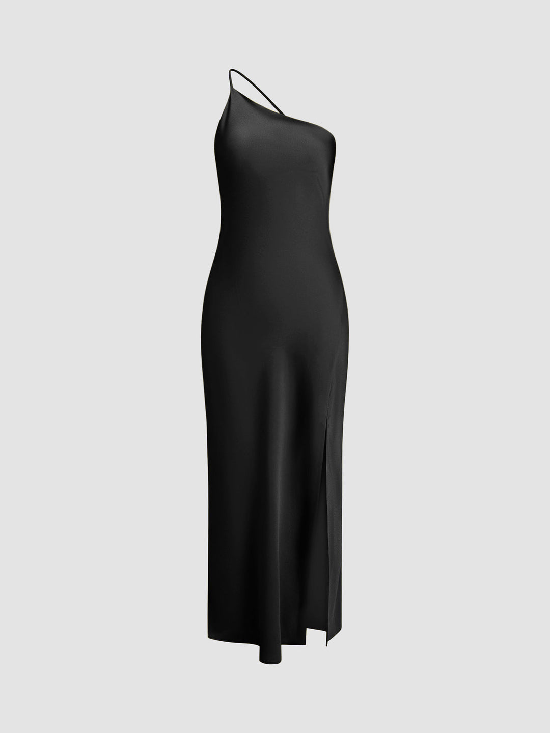 Elegant Backless Black Maxi Dress for Women, Open Shoulders Satin Long Dress for Special Occasions