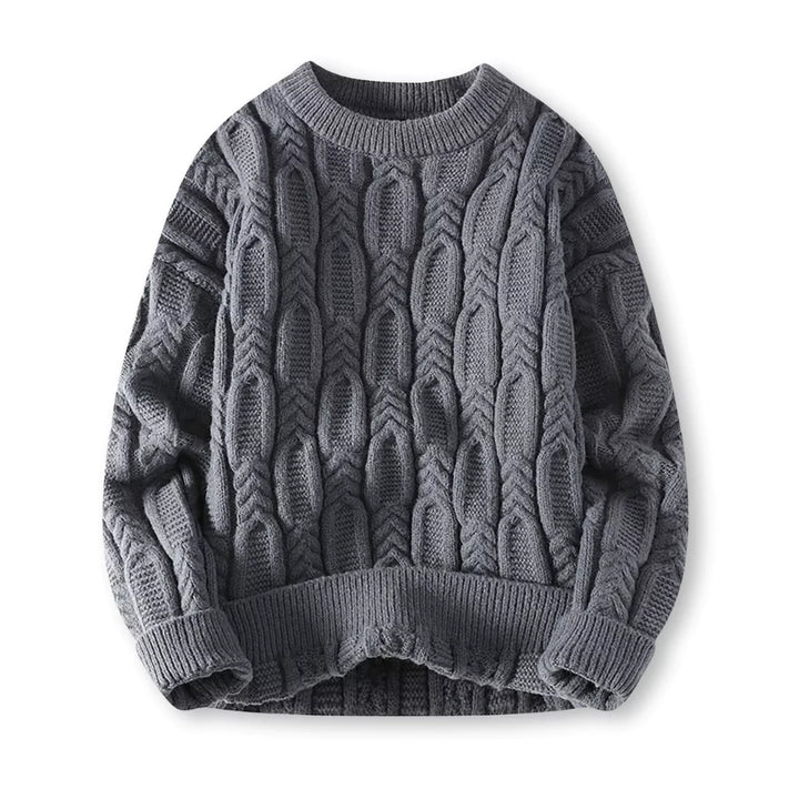 Warm Men’s Sweater - Cable Knit, Chunky, For Winter