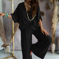 Breathable women's casual set – oversized top and Pants, moisture-wicking polyester, for relaxed days