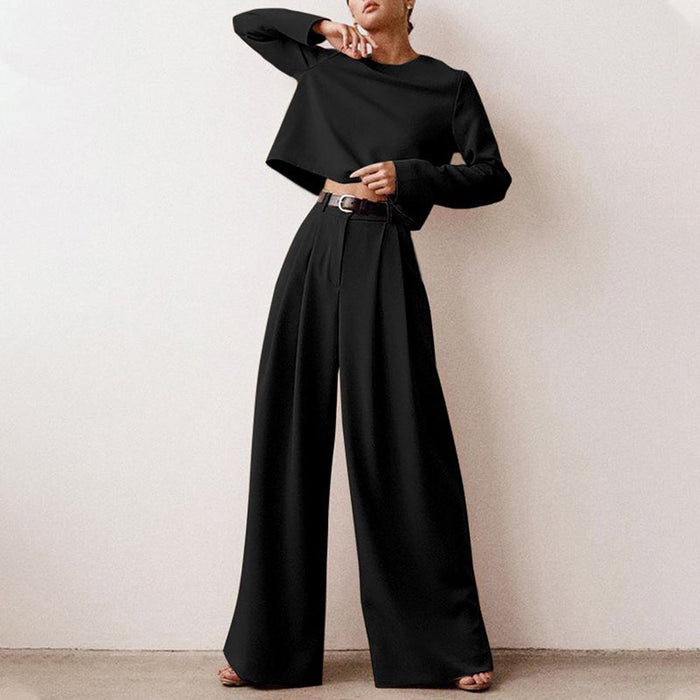 Comfortable women's palazzo set – casual cut, high-quality fabric, for various occasions