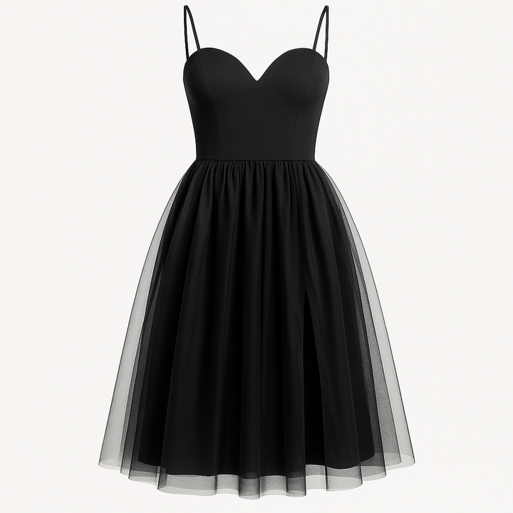 Mesh Spaghetti Straps Sweetheart Prom Dress for Homecoming Party, Elegant Evening Gown