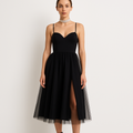 Mesh Spaghetti Straps Sweetheart Prom Dress for Homecoming Party, Elegant Evening Gown