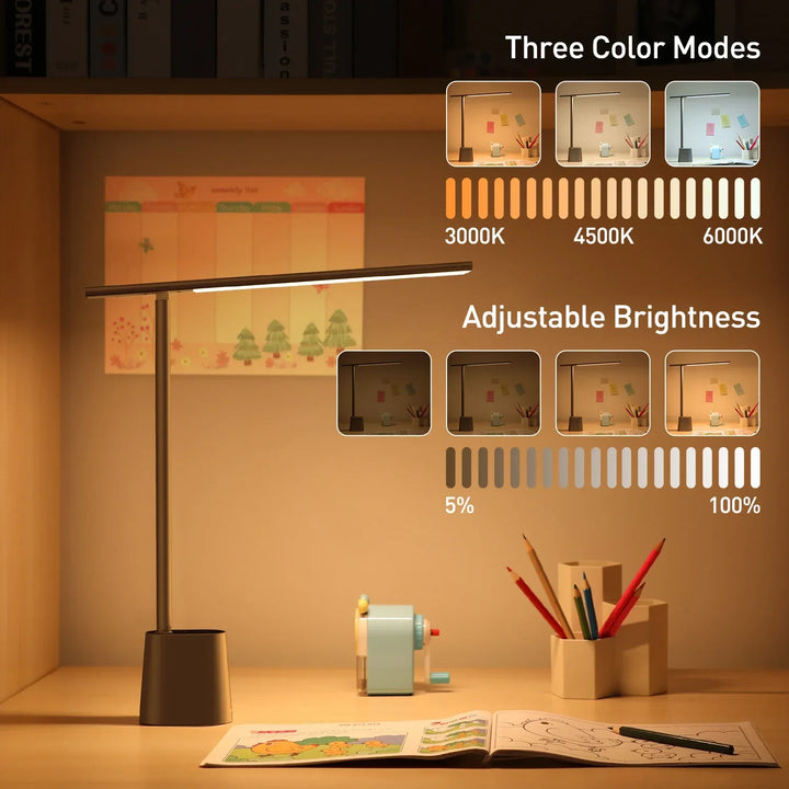 LED Desk Lamp Foldable Dimmable Eye Protection Study