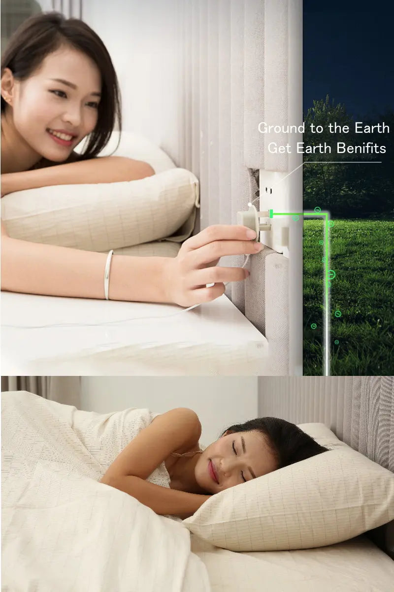 Earthing Fitted Sheet Organic Cotton Silver Grounding