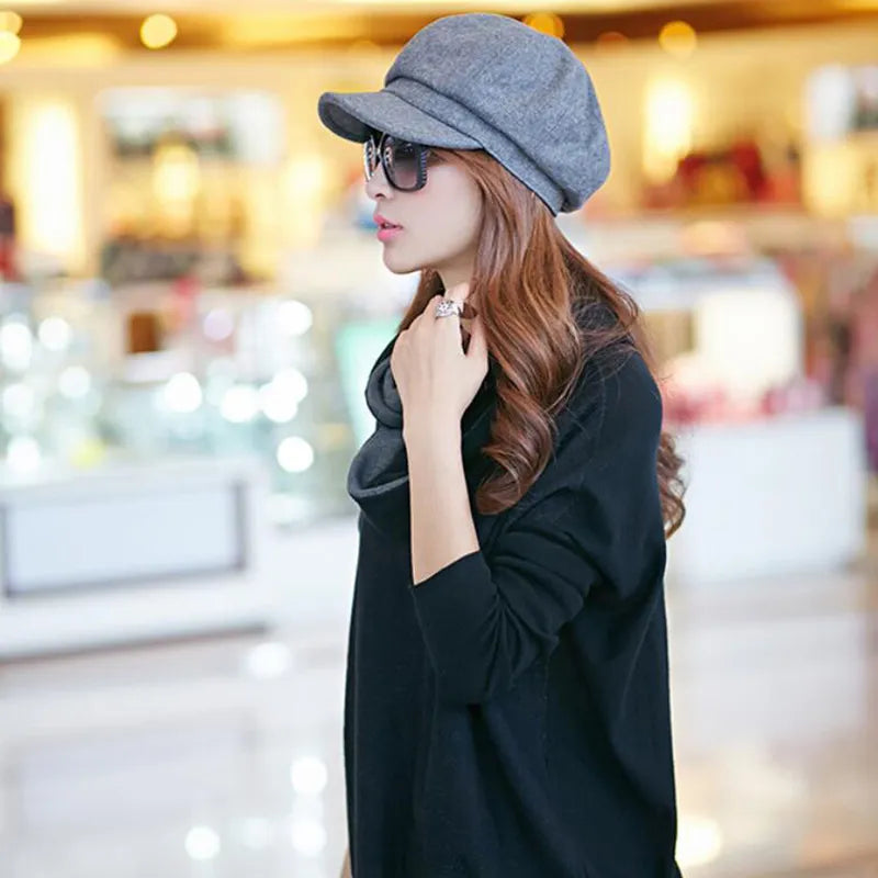 Warm Cozy Women’s Balloon Hat - Vintage Rounded Cotton