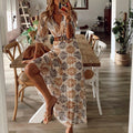 Summer Long Dress for Women, Unique Pattern, Comfortable Fit, Lightweight Fabric for Casual and Formal Summer Events