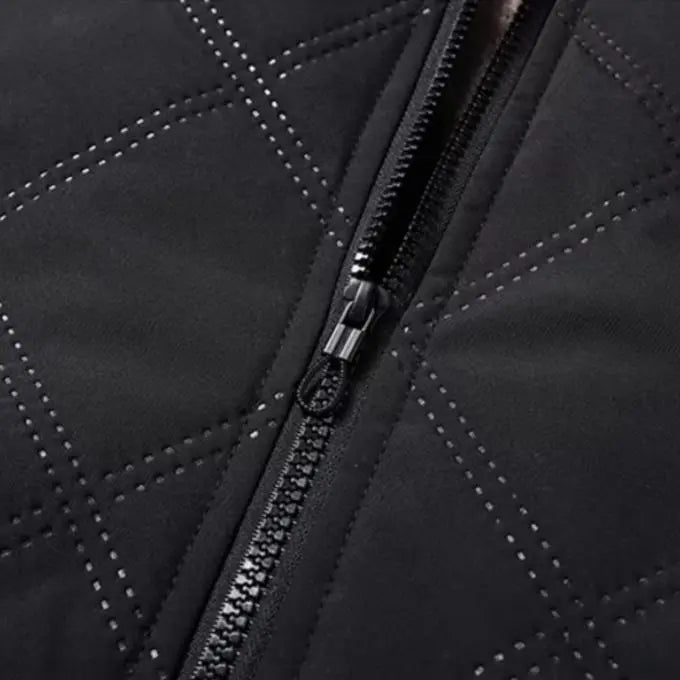 Windproof Men’s Jacket - Quilted Bomber Fleece Lined Hiking
