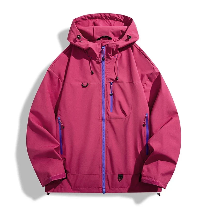 Waterproof Unisex Windbreaker - Hooded Single-Layer, Hiking