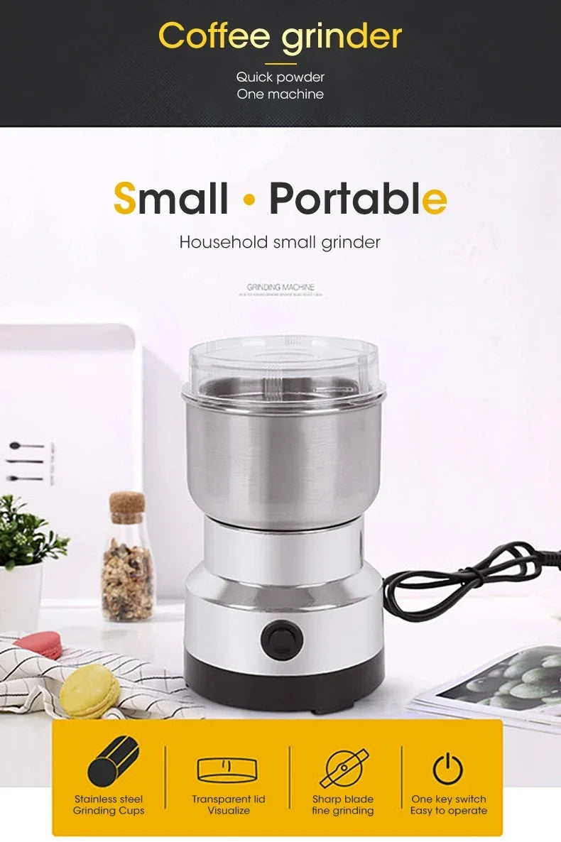 Coffee Grinder Mini Electric Stainless Ultrafine 300ml