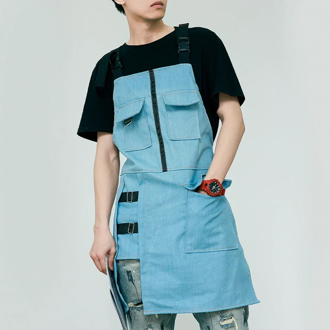Denim Apron Adjustable Work Apron Cotton Canvas Heavy Duty Barista Apron Fall 2025 Durable Multi Pocket