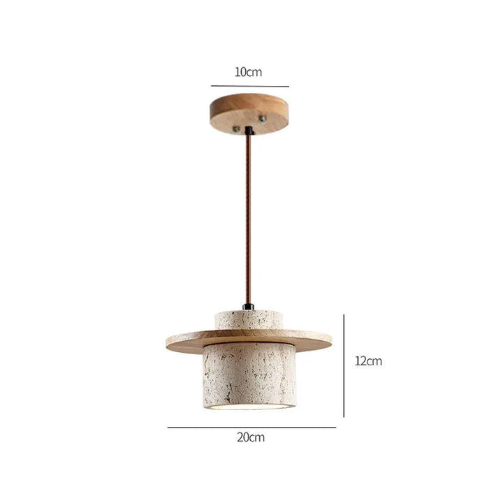 Japandi Wabi Sabi Stone Pendant Light Rustic Bedroom Cafe Lamp