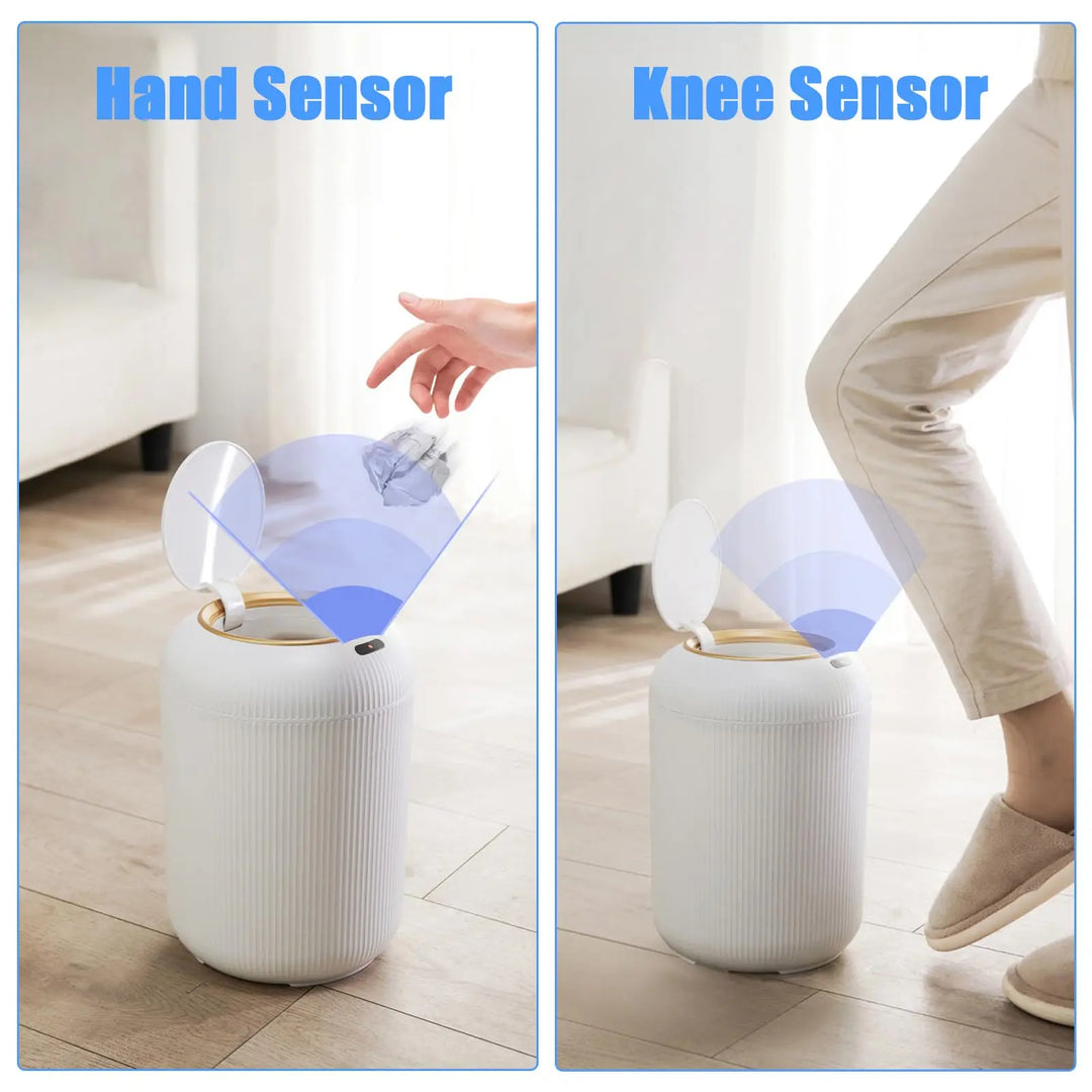 Motion Sensor Trash Can Small Plastic Smart Bin Hands Free