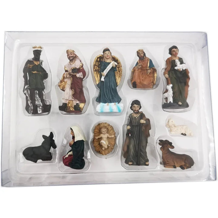 Nativity Set 11-Piece Resin Christmas Ornaments Manger Scene Catholic Figurines Decor Holiday 2025 Gift