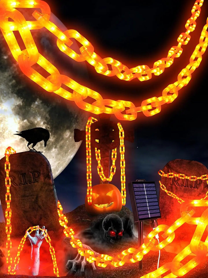 Solar Battery Halloween Chain Lights Waterproof 8 Modes