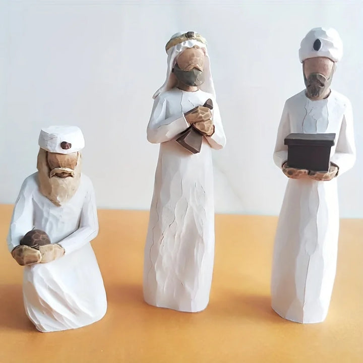 Nativity Figurines Set Handcrafted Resin Three Wise Men Nativity Scene Christmas Decor Gift