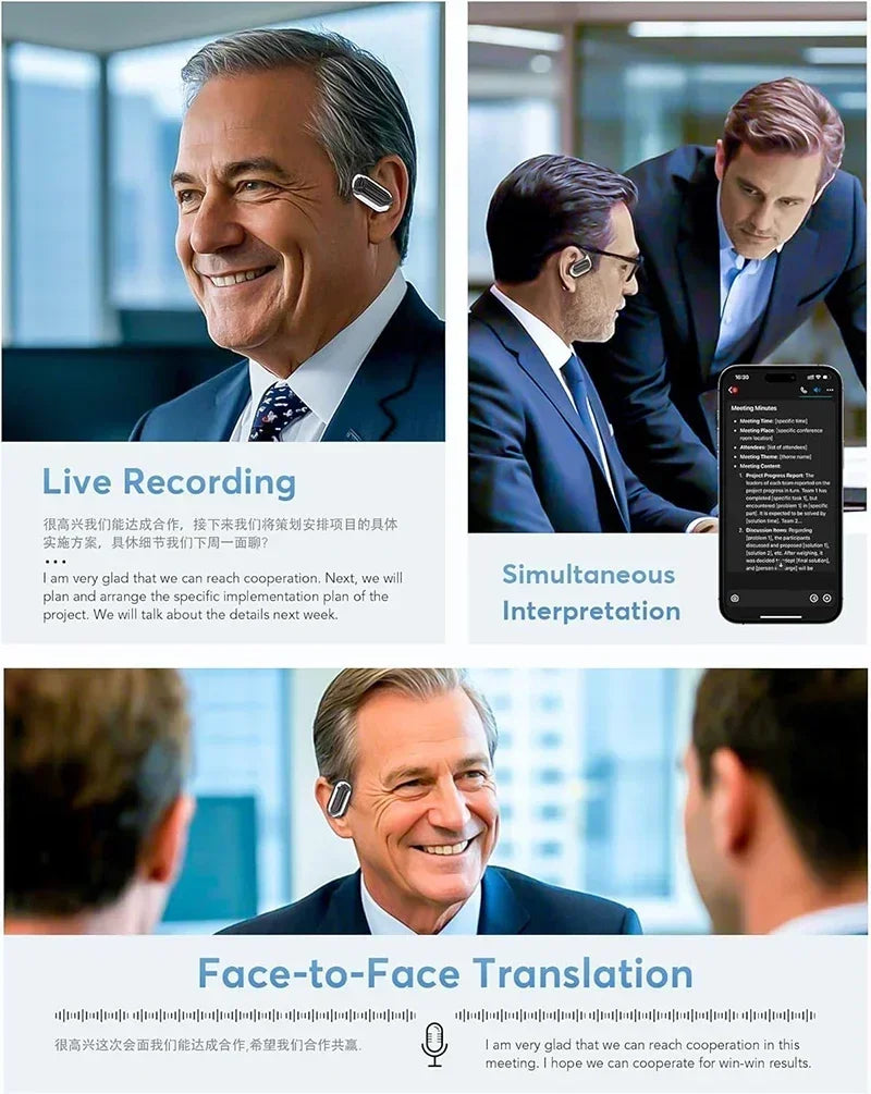 AI Translation Earbuds Real Time Translator Travel 2025