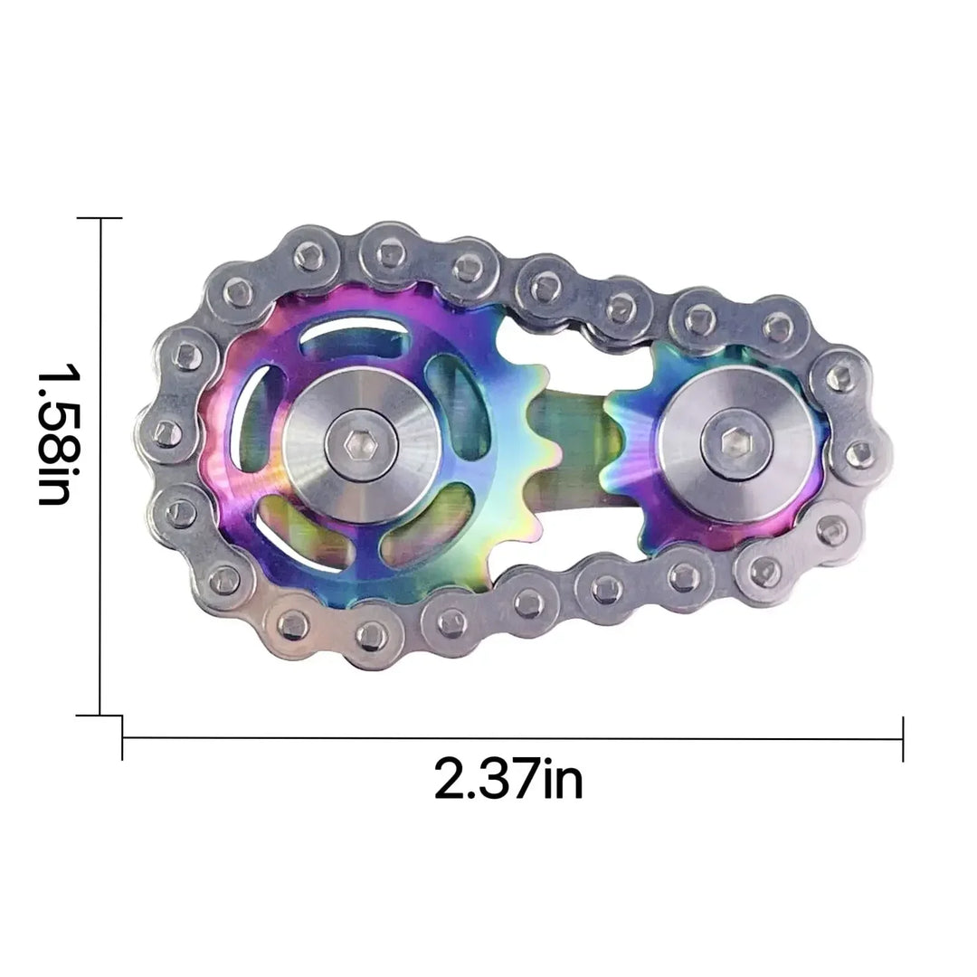 Fidget Spinner Metal Chain Gear EDC Rainbow Focus Toy