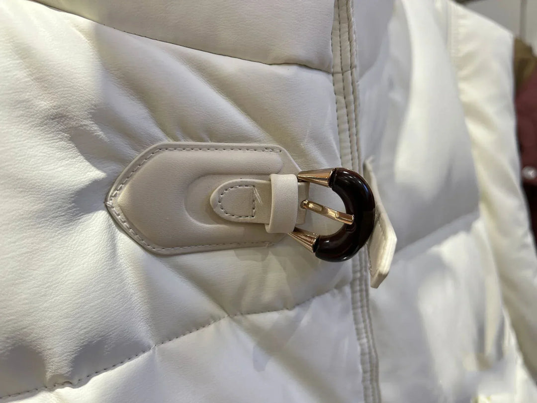 Warm Women’s Down Vest - Cropped Boxy, PU, Winter Layering