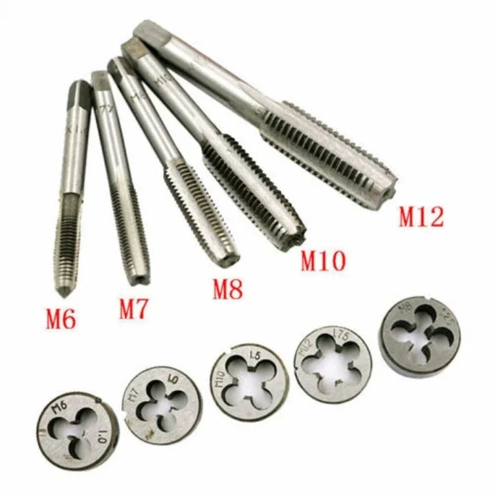 Tap And Die Set 20Pcs M3-M12 Metric Thread Tools For DIY Metalworking Kit