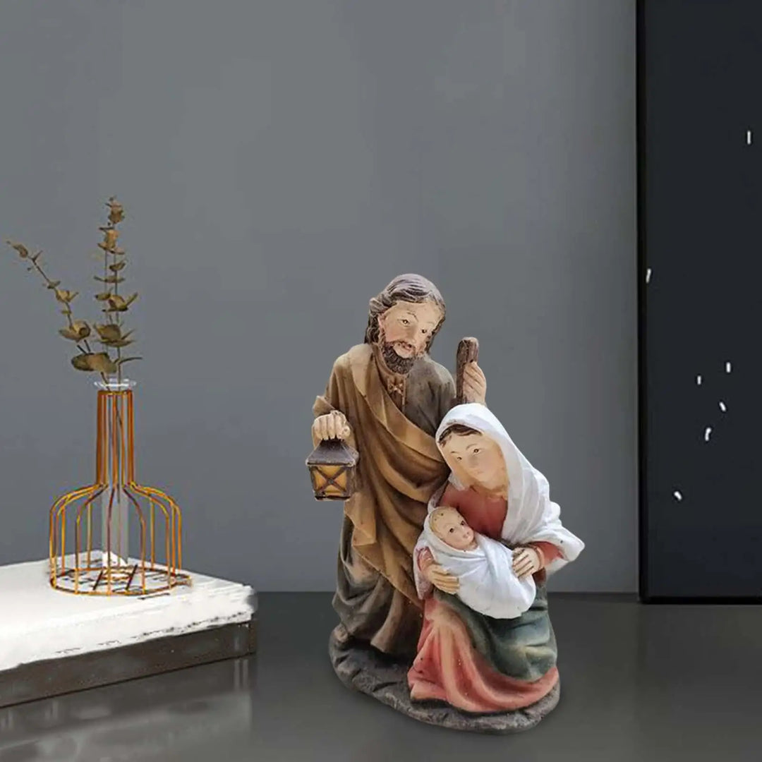 Nativity Scene Figures Resin Holy Family Statue Christmas Decor Gift Idea 2025 Keepsake