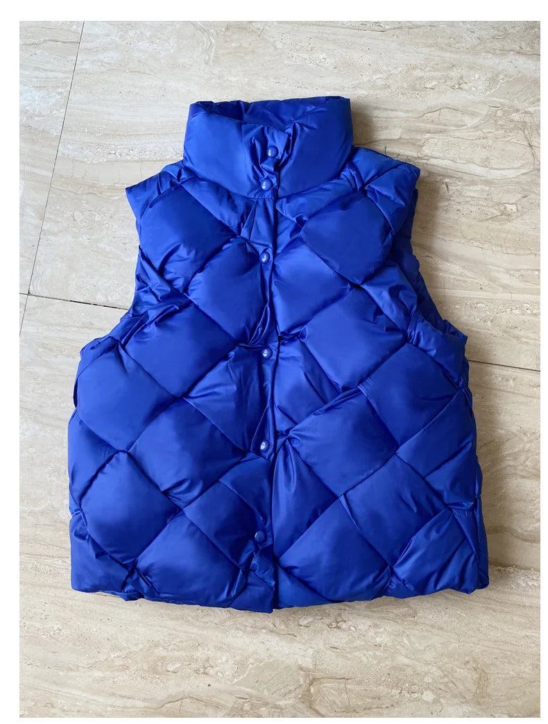Insulating Women Puffer Vest - Boxy Quilt Polyfill Winter