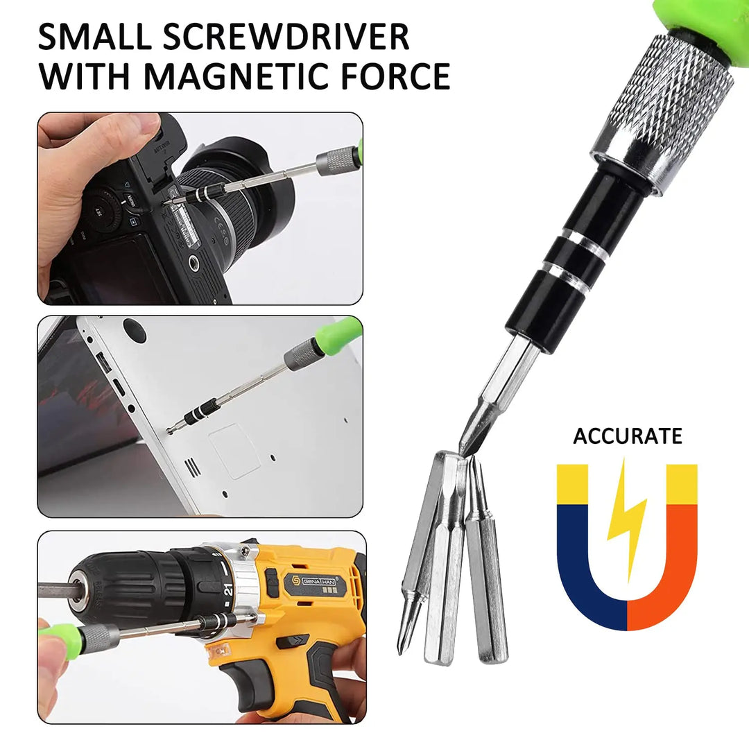 Screwdriver Set Mini Tool Kit Green Handle For DIY Home Repairs Fall 2025 TikTok Viral Gift