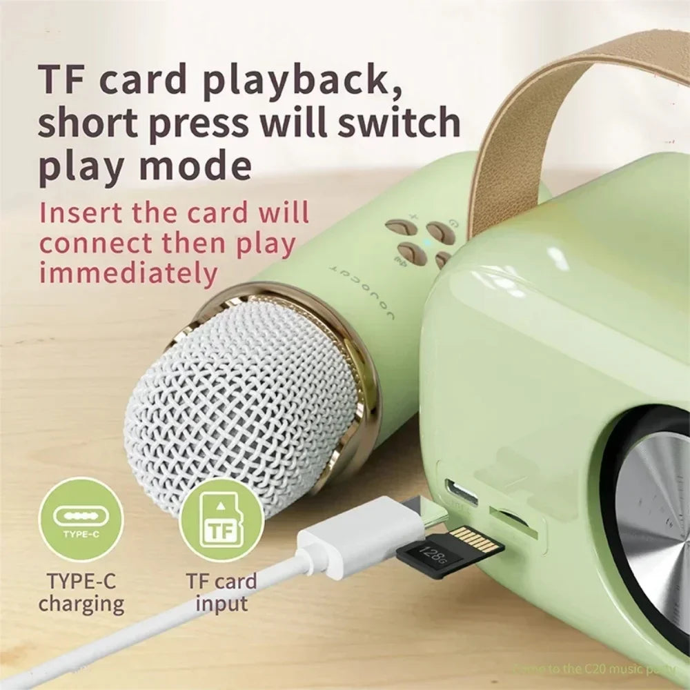 Karaoke Portable Bluetooth Speaker With Microphone Mini FM Radio Back To School 2025 Gift Idea