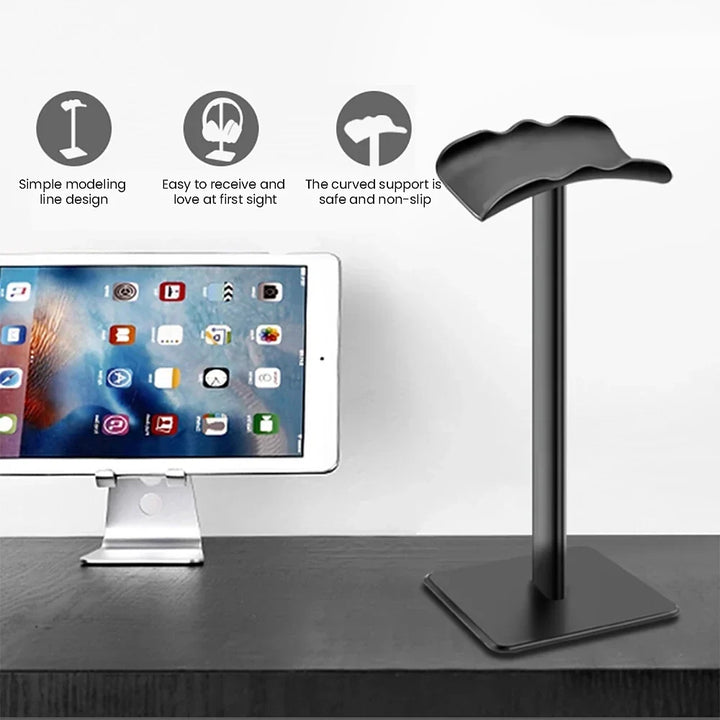 Non-Slip Aluminum Headphone Stand Rack - Universal Holder for AirPods Max, Beats, Bose, Sony
