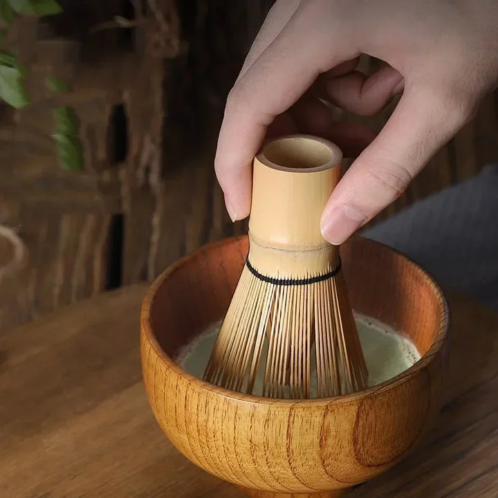 Matcha Whisk Bamboo Tea Set With Stand Spoon Handmade