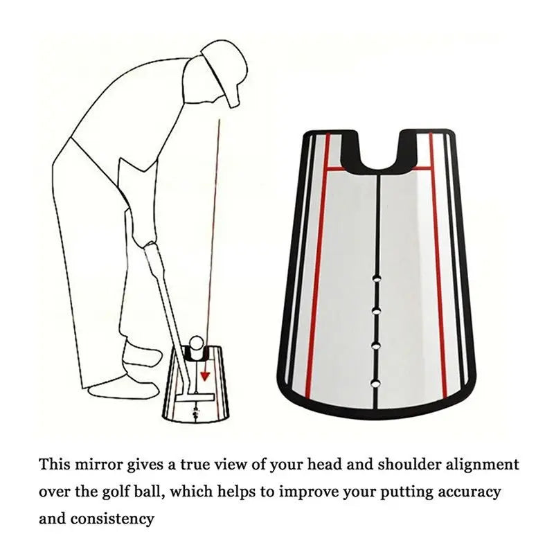 Golf Putting Practice Mirror - Alignment Aid for Training, Lightweight 140x300mm Golf Putter Tool