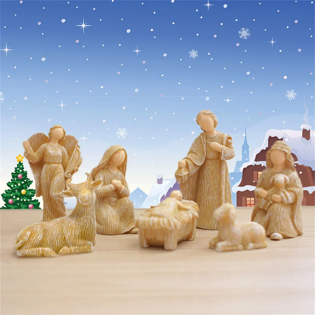 Nativity Set 10-Piece Resin Nativity Scene For Christmas Decor, Timeless Religious Ornaments Gift Idea