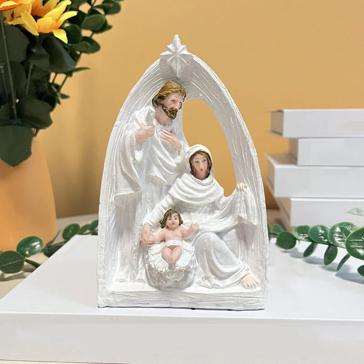 Nativity Scene Resin Figurine Holy Family Christmas Ornament For Desk Or Shelf Holiday Decor 2025 Gift