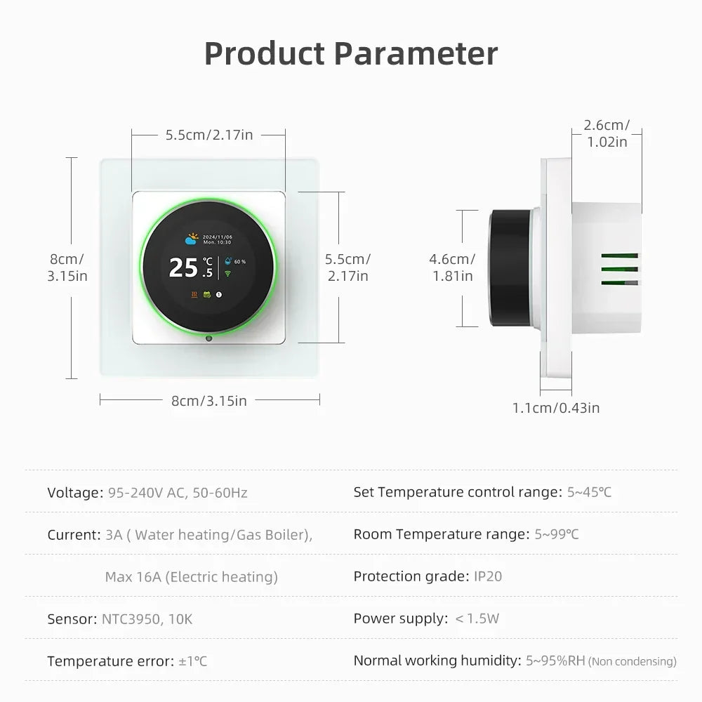 Smart Thermostat Knob WiFi Temperature Controller For Water And Gas Boilers Fall 2025 Energy Saving Gift