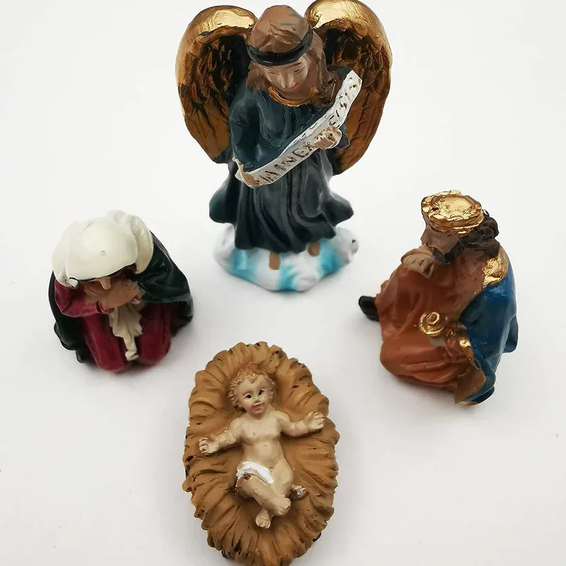 Nativity Set 11-Piece Resin Christmas Ornaments Manger Scene Catholic Figurines Decor Holiday 2025 Gift