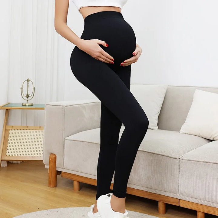 Supportive And Flattering Women’s Maternity Leggings – High Waist Ankle-Length Seamless Knit, For Pregnancy And Workouts